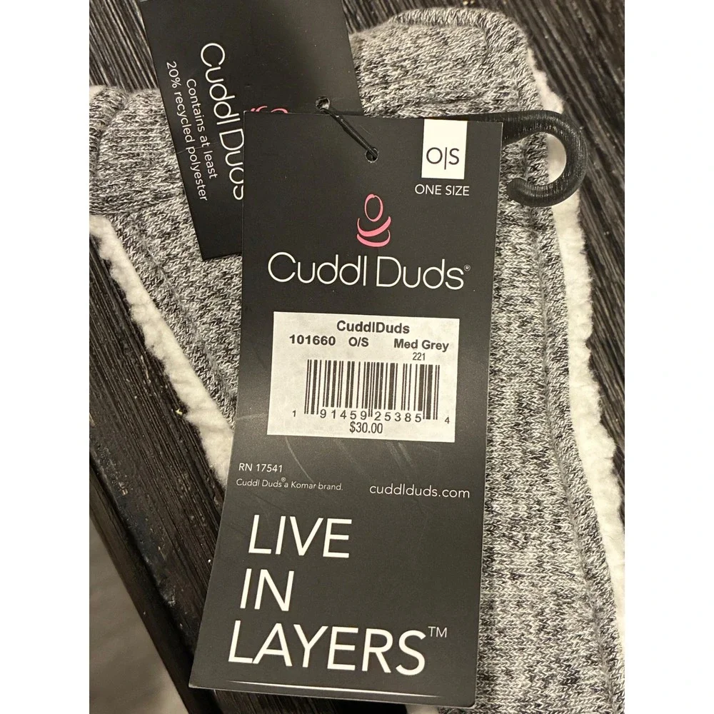 Cuddl Duds Womens Twist Front Headband Faux Fur Lined Ear Warmer Grey 101660 O/S
